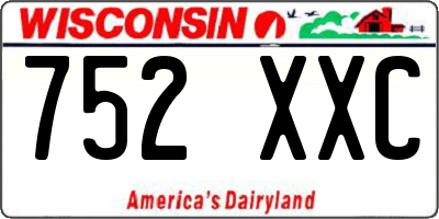 WI license plate 752XXC