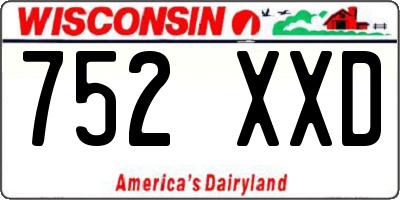 WI license plate 752XXD