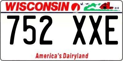 WI license plate 752XXE