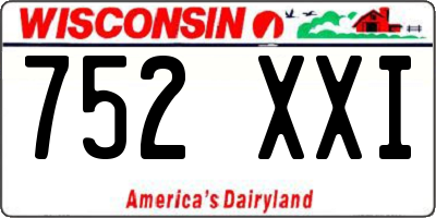 WI license plate 752XXI