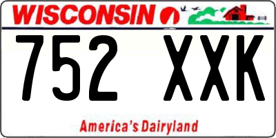 WI license plate 752XXK