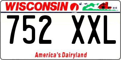 WI license plate 752XXL