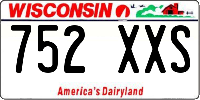 WI license plate 752XXS