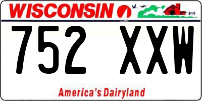 WI license plate 752XXW