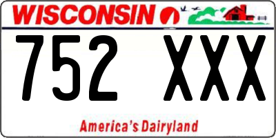 WI license plate 752XXX