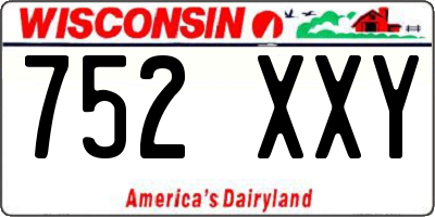 WI license plate 752XXY