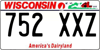 WI license plate 752XXZ