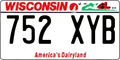 WI license plate 752XYB