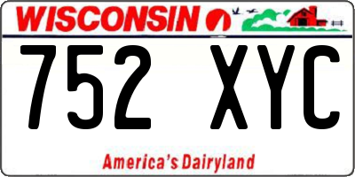 WI license plate 752XYC