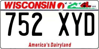 WI license plate 752XYD