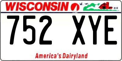 WI license plate 752XYE