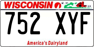 WI license plate 752XYF