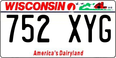 WI license plate 752XYG