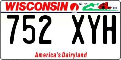 WI license plate 752XYH