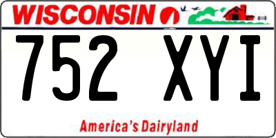 WI license plate 752XYI