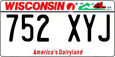 WI license plate 752XYJ