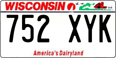 WI license plate 752XYK