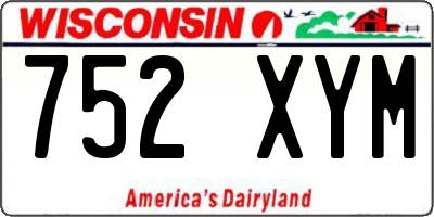 WI license plate 752XYM