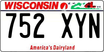 WI license plate 752XYN