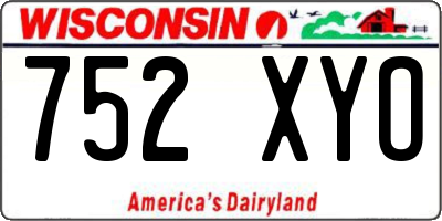 WI license plate 752XYO