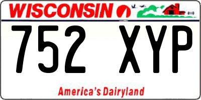 WI license plate 752XYP