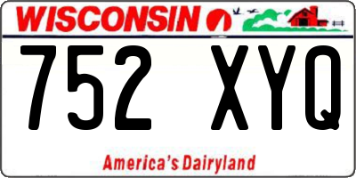 WI license plate 752XYQ