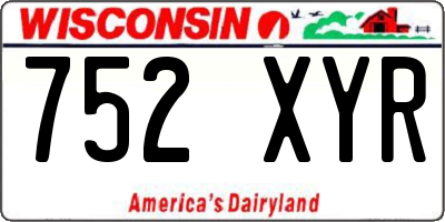 WI license plate 752XYR