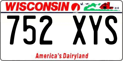 WI license plate 752XYS