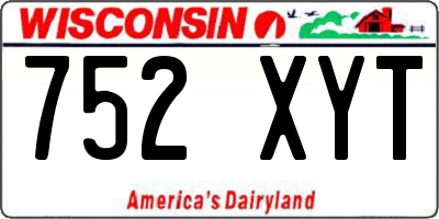WI license plate 752XYT