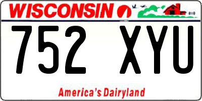 WI license plate 752XYU