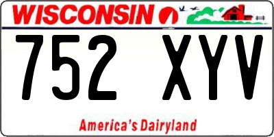 WI license plate 752XYV