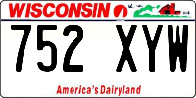 WI license plate 752XYW