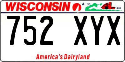 WI license plate 752XYX