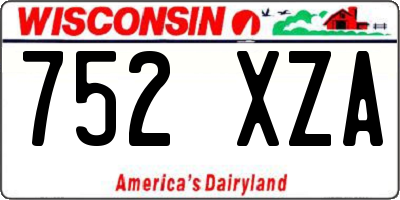 WI license plate 752XZA