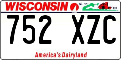 WI license plate 752XZC