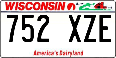 WI license plate 752XZE