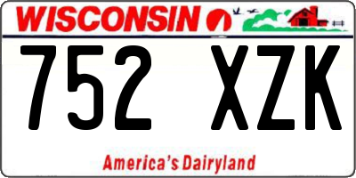 WI license plate 752XZK