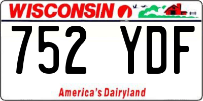 WI license plate 752YDF