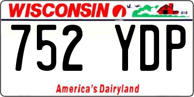 WI license plate 752YDP