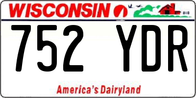 WI license plate 752YDR