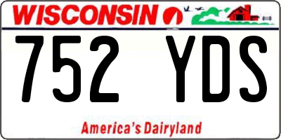 WI license plate 752YDS