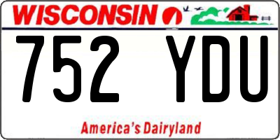 WI license plate 752YDU