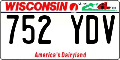 WI license plate 752YDV