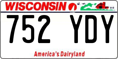 WI license plate 752YDY