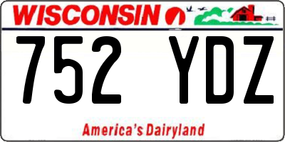 WI license plate 752YDZ