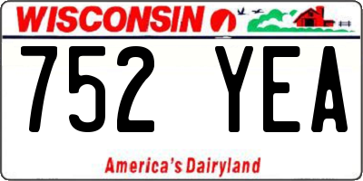WI license plate 752YEA
