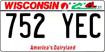 WI license plate 752YEC