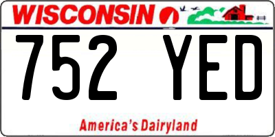 WI license plate 752YED
