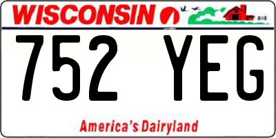WI license plate 752YEG