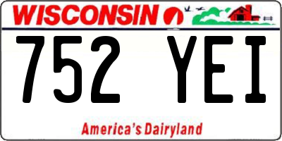 WI license plate 752YEI